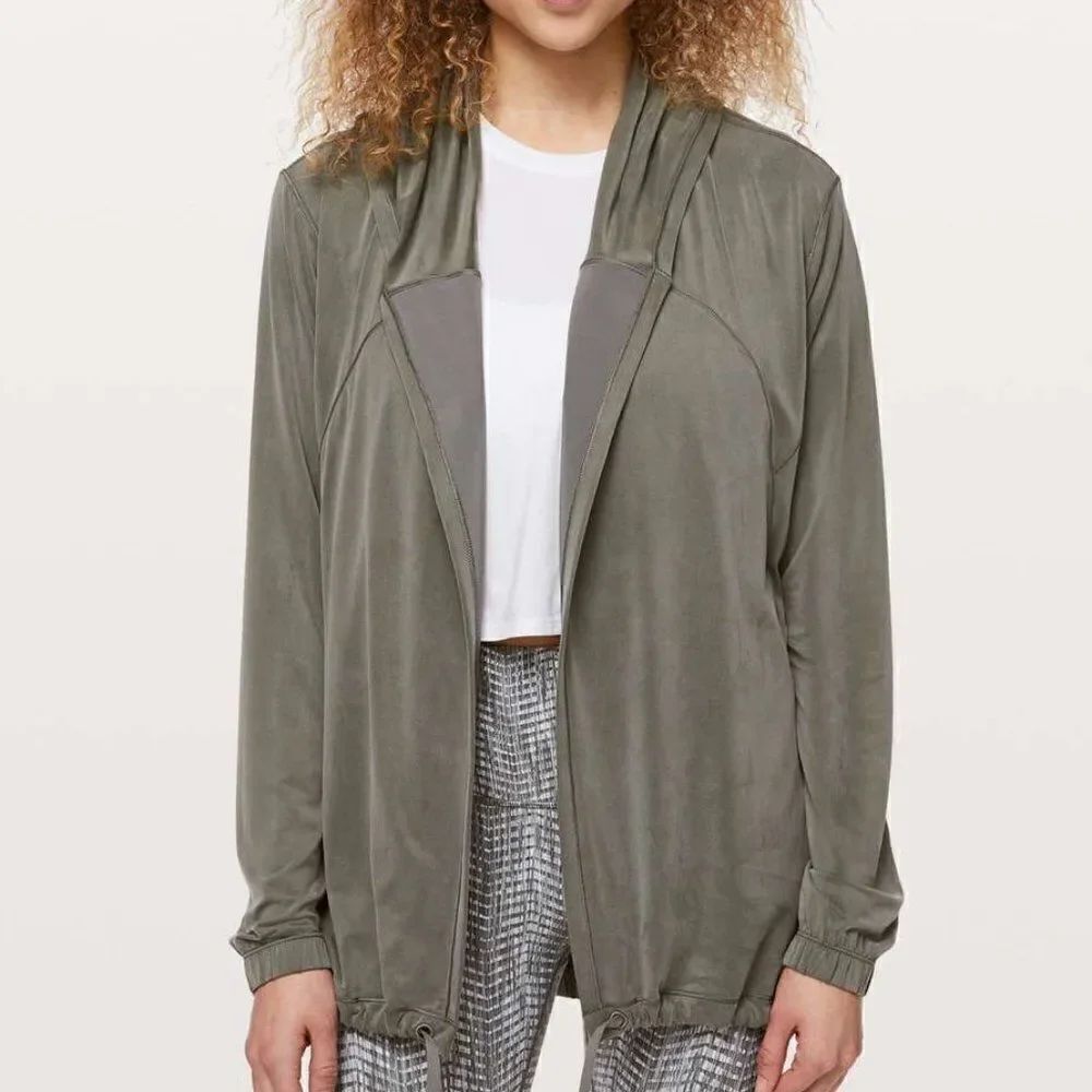 Lululemon Into Something Good Hoodie Jacket Grey Sage